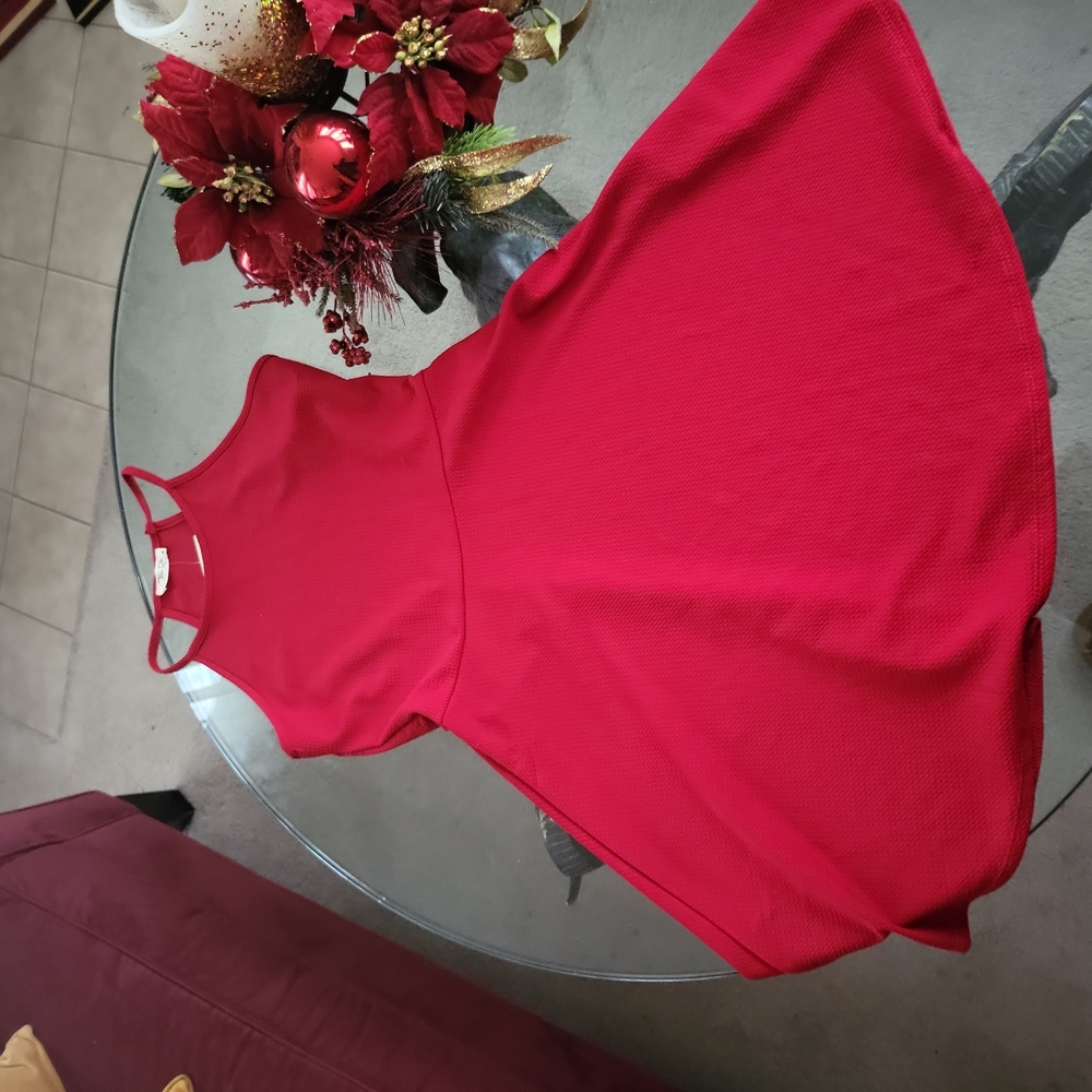 Red Junior size medium flare dress